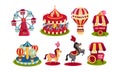 Circus Attributes with Fun Fairs and Treatment Vector Set