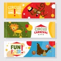 Circus banners with animals Royalty Free Stock Photo
