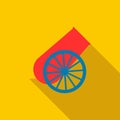 Circus cannon icon, flat style
