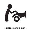 Circus canon man icon vector isolated on white background, logo