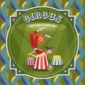 Circus card with acrobat girl Royalty Free Stock Photo