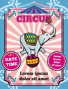 Circus carnival color vintage vector template