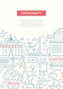 Circus, carnival party line design composition Royalty Free Stock Photo