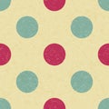 Circus carnival retro vintage polka dot seamless pattern. Colorful circles on background. Textured old fashioned retro graphic