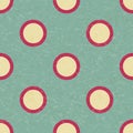 Circus carnival retro vintage polka dot seamless pattern. Colorful circles on background. Textured old fashioned retro graphic