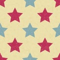 Circus carnival retro vintage stars seamless pattern. Textured old fashioned retro graphic template. Vector texture background