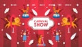 Circus carnival show with trained animals website vector illustration Royalty Free Stock Photo