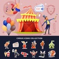 Circus Cartoon Colored Composition