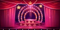 Circus cartoon stage with ring vector background Royalty Free Stock Photo