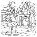 Circus Child Blowing Bubbles Coloring Page