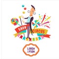 Circus clipart. Circus magician and juggler.