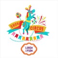 Circus clipart. Funny trained circus horse.