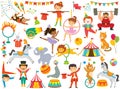 Circus clipart set with many circus items