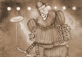 Circus clown. Art Painting Illustrations.