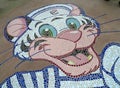 Circus Clown Mosaic Mural Arts Zhuhai Hengqin Chimelong Clowns Show Colorful Costume Acrobats Performance Entertainment Entrance