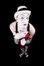 Circus clown with playing cards Royalty Free Stock Photo