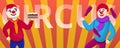 Circus clowns concept banner, cartoon style