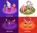 Circus Concept Icons Set