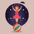 circus dancer in balloon