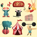 Circus decorative set vector design illustration