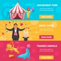 Circus Entertainment Banners Set Royalty Free Stock Photo