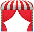 Circus entrance with red curtain