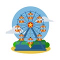 Circus ferris wheel icon. Cartoon illustration of circus ferris wheel. Vector isolated retro show flat icon for web