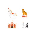 Circus flat icons set Royalty Free Stock Photo