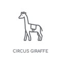 Circus Giraffe linear icon. Modern outline Circus Giraffe logo c