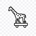 Circus Giraffe vector linear icon isolated on transparent background, Circus Giraffe transparency concept can be used for web and