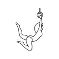 Circus gymnast acrobat icon, outline style