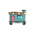 circus house on wheels colored icon. Element of colored circus icon for mobile concept and web apps. Color circus house on wheels