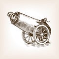 Circus human cannon sketch vector
