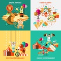 Circus icons flat set vector design illustration Royalty Free Stock Photo