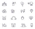 Circus icons set in linear style Royalty Free Stock Photo