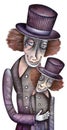 Circus clown. Art Painting Illustrations.