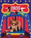 Circus Image with Lion in Cage