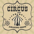 Circus invitation, poster. Retro style. Acrobats. Royalty Free Stock Photo