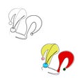 Circus jester fool hat in one line drawing style Royalty Free Stock Photo