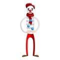 Circus juggler clown icon, cartoon style