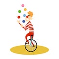 Circus juggler icon. Cartoon illustration of circus juggler. Vector isolated retro show flat icon for web