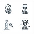 Circus line icons. linear set. quality vector line set such as clown, strenght, magician