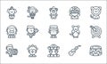 Circus line icons. linear set. quality vector line set such as platform, carousel, drum, soda, juggling, magician, kangaroo, human