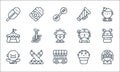 Circus line icons. linear set. quality vector line set such as human, jail, strong, ice cream, stage, circus tent, fortune teller