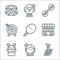 Circus line icons. linear set. quality vector line set such as monocycle, magicians assistance, rabbit, jail, cotton candy, knife