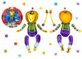 Circus lion paper doll model. Cut-outs for children.