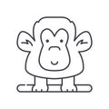 Circus monkey icon, linear isolated illustration, thin line vector, web design sign, outline concept symbol with Royalty Free Stock Photo