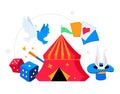 Circus performance and fair - modern colored vector poster Royalty Free Stock Photo