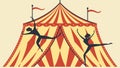 Circus Performers under Big Top, Acrobatics and Entertainment, vector design Generative AI Royalty Free Stock Photo