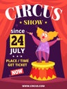 Circus placard. poster invitation to circus entertainment show clown characters and place for text Royalty Free Stock Photo